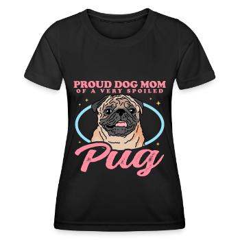 Maman Carlin | Dog Lover Dog Owner Cadeau - T-shirt sport Femme - noir - Devant - AI Model Female 172 light (172cm)