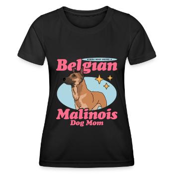 Belgian Malinois Mom Hunde Hundebesitzer Geschenk - Frauen Funktions-T-Shirt - Schwarz - Vorne - AI Model Female 172 light (172cm)