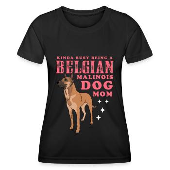 Belgian Malinois Mom Hundebesitzer Geschenk - Frauen Funktions-T-Shirt - Schwarz - Vorne - AI Model Female 172 light (172cm)
