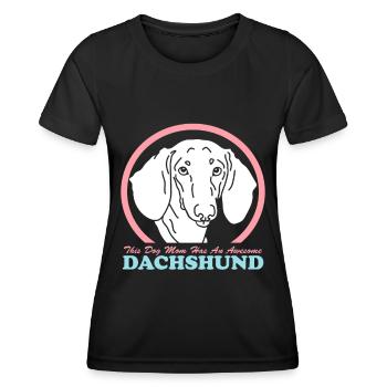Dachshund Mom Dackel Hundebesitzerin Geschenk - Frauen Funktions-T-Shirt - Schwarz - Vorne - AI Model Female 172 light (172cm)