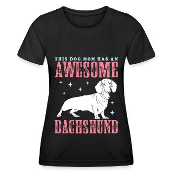 Dachshund Mom | Dackel Hundebesitzerin Geschenk - Frauen Funktions-T-Shirt - Schwarz - Vorne - AI Model Female 172 light (172cm)
