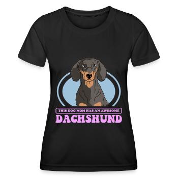 Dachshund Mom Dackel Hundebesitzer Geschenk - Frauen Funktions-T-Shirt - Schwarz - Vorne - AI Model Female 172 light (172cm)