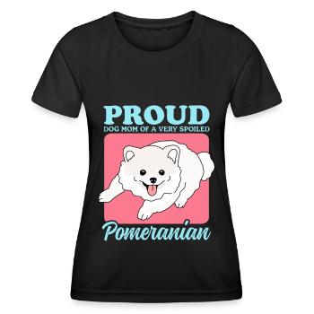 Poméranien Maman Zwergspitz Propriétaire de chien Cadeau - T-shirt sport Femme - noir - Devant - AI Model Female 172 light (172cm)