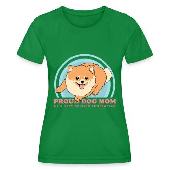 Poméranien Maman Zwergspitz Propriétaire de chien Cadeau - T-shirt sport Femme - vert - Devant - AI Model Female 172 dark (172cm)