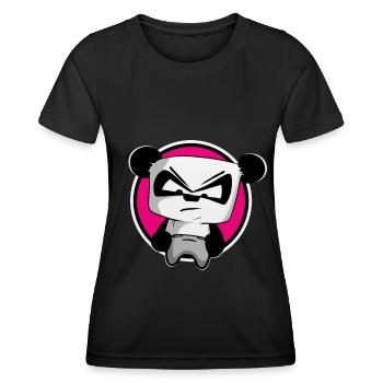 funny gaming panda PEW PEW gamer gambler - Women's Functional T-Shirt - black - Front - AI Model Female 172 light (172cm)