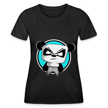 funny gaming panda PEW PEW gamer gambler - Women's Functional T-Shirt - black - Front - AI Model Female 172 light (172cm)