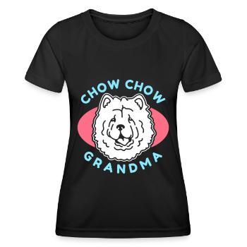 Chow Chow Grand-mère Chien Propriétaire de chien Cadeau - T-shirt sport Femme - noir - Devant - AI Model Female 172 light (172cm)