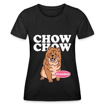 Chow Chow Grandma | Hunde Hundebesitzer Geschenk - Frauen Funktions-T-Shirt - Schwarz - Vorne - AI Model Female 172 light (172cm)