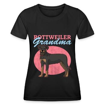 Rottweiler Grandma Hunde Hundebesitzerin Geschenk - Frauen Funktions-T-Shirt - Schwarz - Vorne - AI Model Female 172 light (172cm)