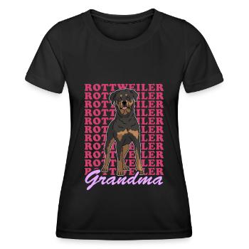 Rottweiler Grand-mère Chien Propriétaire de chien Cadeau - T-shirt sport Femme - noir - Devant - AI Model Female 172 light (172cm)