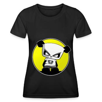 Gaming Panda Gangsta Panda lustig süß cool - Frauen Funktions-T-Shirt - Schwarz - Vorne - AI Model Female 172 light (172cm)