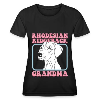 Rhodesian Ridgeback Grand-mère Propriétaire de chien Cadeau - T-shirt sport Femme - noir - Devant - AI Model Female 172 light (172cm)
