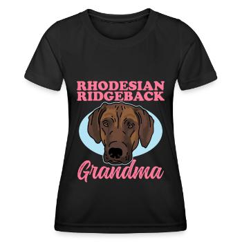 Rhodesian Ridgeback Grand-mère Chien Cadeau - T-shirt sport Femme - noir - Devant - AI Model Female 172 light (172cm)