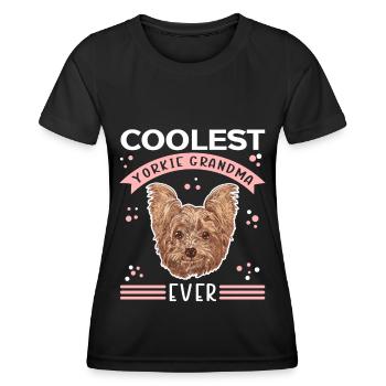 Yorkie Grandma Dogs Yorkshire Terrier Cadeau - T-shirt sport Femme - noir - Devant - AI Model Female 172 light (172cm)