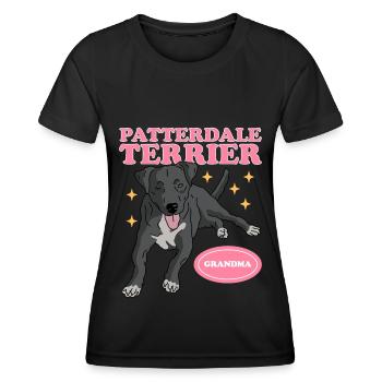 Patterdale Terrier Grandma | Dog Owner Gift - Women's Functional T-Shirt - black - Front - AI Model Female 172 light (172cm)