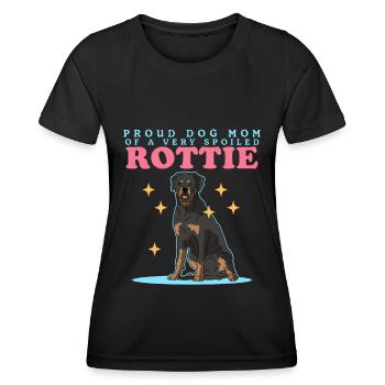 Rottweiler Maman Chien Propriétaire Chien Cadeau - T-shirt sport Femme - noir - Devant - AI Model Female 172 light (172cm)