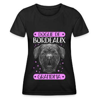 Bordeaux Dogge Grandma | Bordeauxdogge Geschenk - Frauen Funktions-T-Shirt - Schwarz - Vorne - AI Model Female 172 light (172cm)