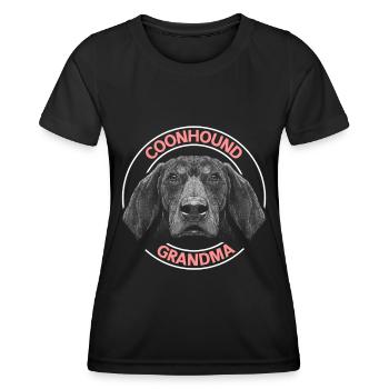 Coonhound Grandma Mistress Dog Owner Gift - Women's Functional T-Shirt - black - Front - AI Model Female 172 light (172cm)