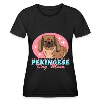 Maman Pékinoise | Cadeau de propriétaire de chien pékinois - T-shirt sport Femme - noir - Devant - AI Model Female 172 light (172cm)