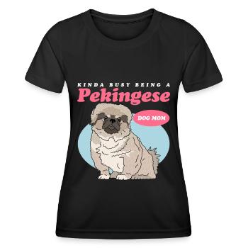 Pékinois Maman Pekinese Dog Owner Cadeau - T-shirt sport Femme - noir - Devant - AI Model Female 172 light (172cm)
