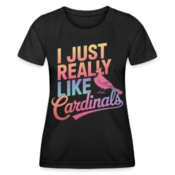 Kardinal Rotkardinal Vogel Roter Kardinal - Frauen Funktions-T-Shirt - Schwarz - Vorne - AI Model Female 172 light (172cm)