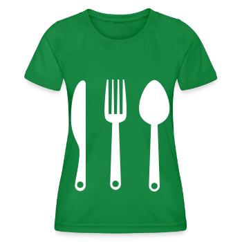 Fork Cutlery - Women's Functional T-Shirt - kelly green - Front - AI Model Female 172 dark (172cm)