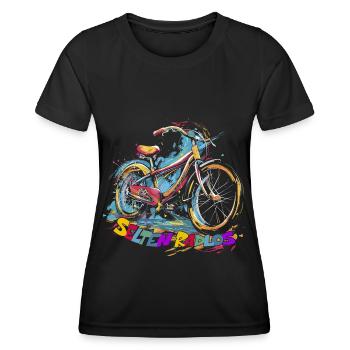 Selten Radlos Radfahrer - Frauen Funktions-T-Shirt - Schwarz - Vorne - AI Model Female 172 light (172cm)
