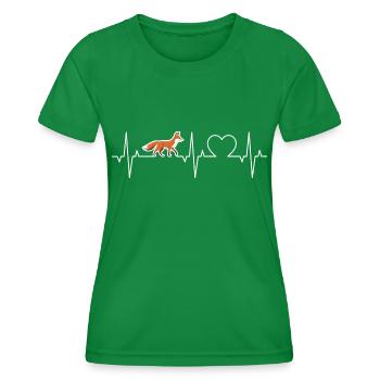 Renard Heartbeat Renards Coeur ECG Renard Lover - T-shirt sport Femme - vert - Devant - AI Model Female 172 dark (172cm)