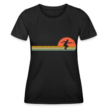 Boule Retro Boccia Vintage Pétanque Boule Player - T-shirt sport Femme - noir - Devant - AI Model Female 172 light (172cm)