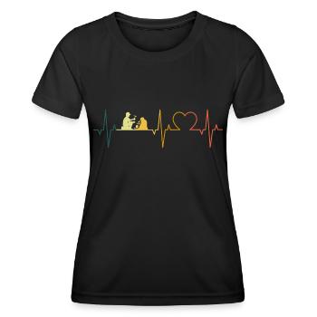 Geologie Herzschlag Retro Geologe EKG Geologen - Frauen Funktions-T-Shirt - Schwarz - Vorne - AI Model Female 172 light (172cm)