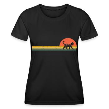 Chat rétro Vintage mâle chat domestique chats - T-shirt sport Femme - noir - Devant - AI Model Female 172 light (172cm)