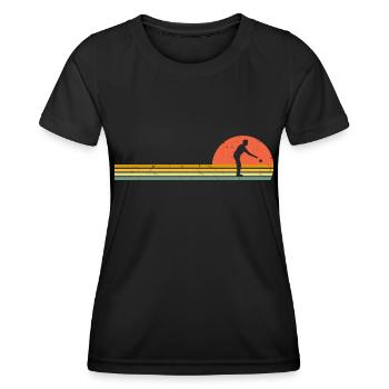 Boule rétro Vintage Boccia Joueur de pétanque - T-shirt sport Femme - noir - Devant - AI Model Female 172 light (172cm)