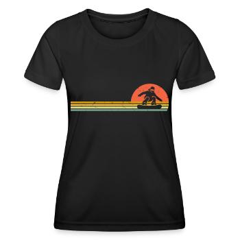 Snowboard Retro Snowboarder Vintage Snowboarden - Frauen Funktions-T-Shirt - Schwarz - Vorne - AI Model Female 172 light (172cm)