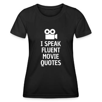 Films Citations connaissances acteurs nerd cadeau - T-shirt sport Femme - noir - Devant - AI Model Female 172 light (172cm)