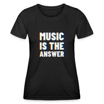 Musique Techno Electro - T-shirt sport Femme - noir - Devant - AI Model Female 172 light (172cm)