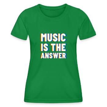 Music Techno Electro - Frauen Funktions-T-Shirt - Kelly Green - Vorne - AI Model Female 172 dark (172cm)