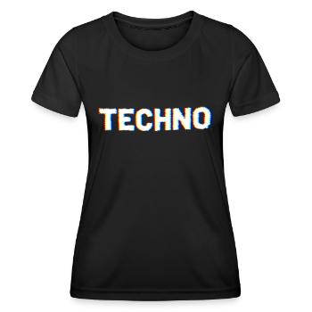Techno - T-shirt sport Femme - noir - Devant - AI Model Female 172 light (172cm)