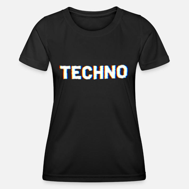 Techno - Frauen Funktions-T-Shirt - Schwarz