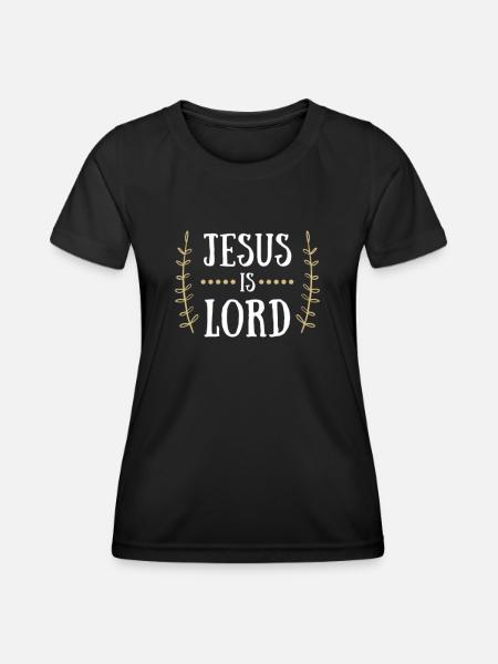 Jésus Christ Église Bible cadeau croix religion - T-shirt sport Femme - noir