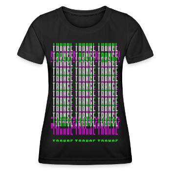 Trance Raver Techno Electro musik edm dubstep - T-shirt sport Femme - noir - Devant - AI Model Female 172 light (172cm)