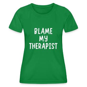 Thérapie sort drôle humour rire - T-shirt sport Femme - vert - Devant - AI Model Female 172 dark (172cm)