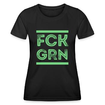 Politik Freiheit Grüne Sozialismus wählen fck grn - Frauen Funktions-T-Shirt - Schwarz - Vorne - AI Model Female 172 light (172cm)