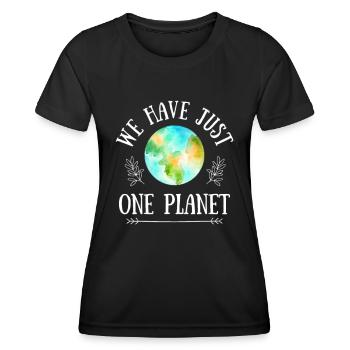 Klimawandel Umwelt Natur nachhaltig plastik öko - Frauen Funktions-T-Shirt - Schwarz - Vorne - AI Model Female 172 light (172cm)
