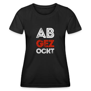Fernsehen GEZ Propaganda Geld zwangsgebühr politik - Frauen Funktions-T-Shirt - Schwarz - Vorne - AI Model Female 172 light (172cm)