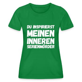 Gewalt inneren Serienmörder lustig humor ironie - Frauen Funktions-T-Shirt - Kelly Green - Vorne - AI Model Female 172 dark (172cm)