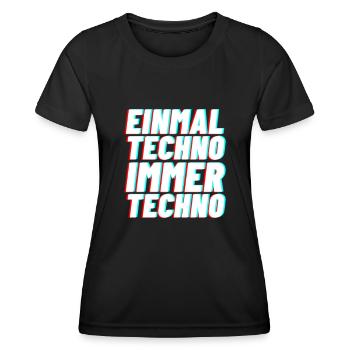 Techno electro Musik club rave geschen - Frauen Funktions-T-Shirt - Schwarz - Vorne - AI Model Female 172 light (172cm)
