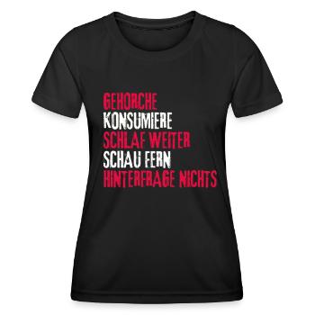 Grundrechte Politik Staat Demokratie grundgesetz - Frauen Funktions-T-Shirt - Schwarz - Vorne - AI Model Female 172 light (172cm)