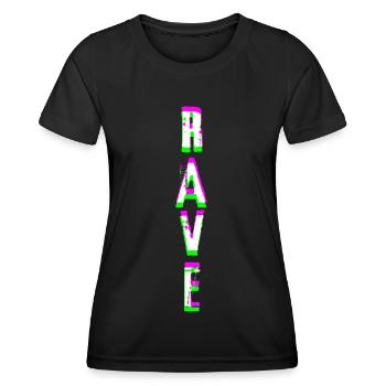 Techno Rave trance party house bass cadeau - T-shirt sport Femme - noir - Devant - AI Model Female 172 light (172cm)