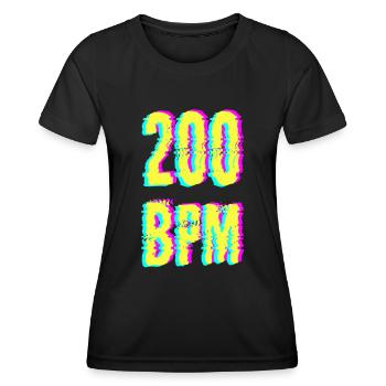 techno rave bpm dj festival electro hardstyle - Women's Functional T-Shirt - black - Front - AI Model Female 172 light (172cm)