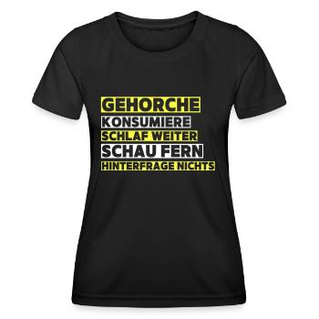 Grundrechte Politik Staat Demokratie grundgesetz - Frauen Funktions-T-Shirt - Schwarz - Vorne - AI Model Female 172 light (172cm)